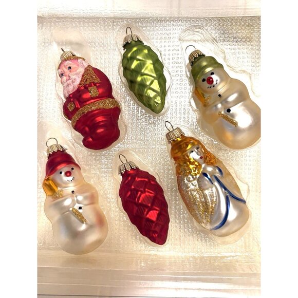 12 European Glass Ornaments St Nicholas Square Hand Blown Christmas Germany 3” - Picture 3 of 5